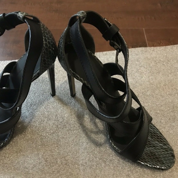 Alexander Wang Linda Black Gray Heels snake 38.5 8 - Picture 6 of 9